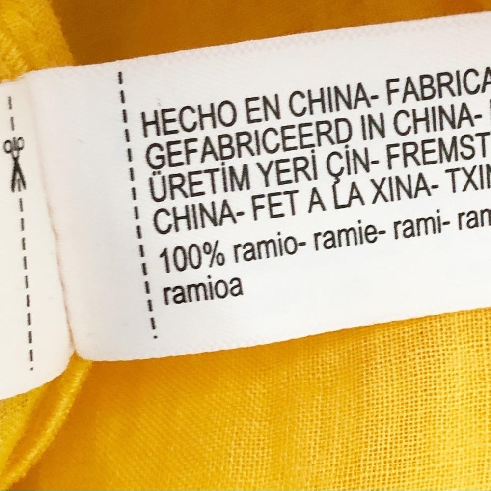 Massimo Dutti Yellow Blouse Side Split Small - image 6
